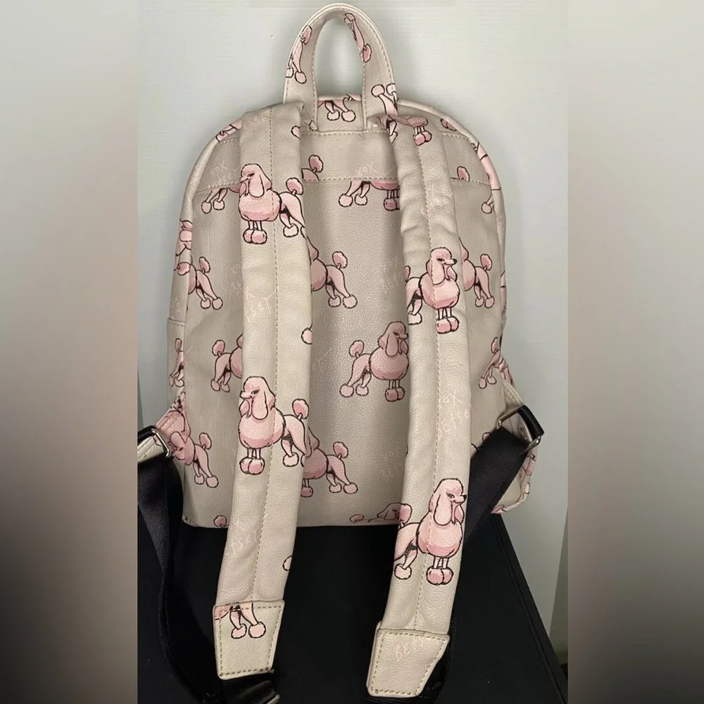 Betsey Johnson Pink and Gray Poodle Backpack - Picture 4 of 6